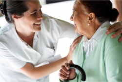 Nurse taking care elder